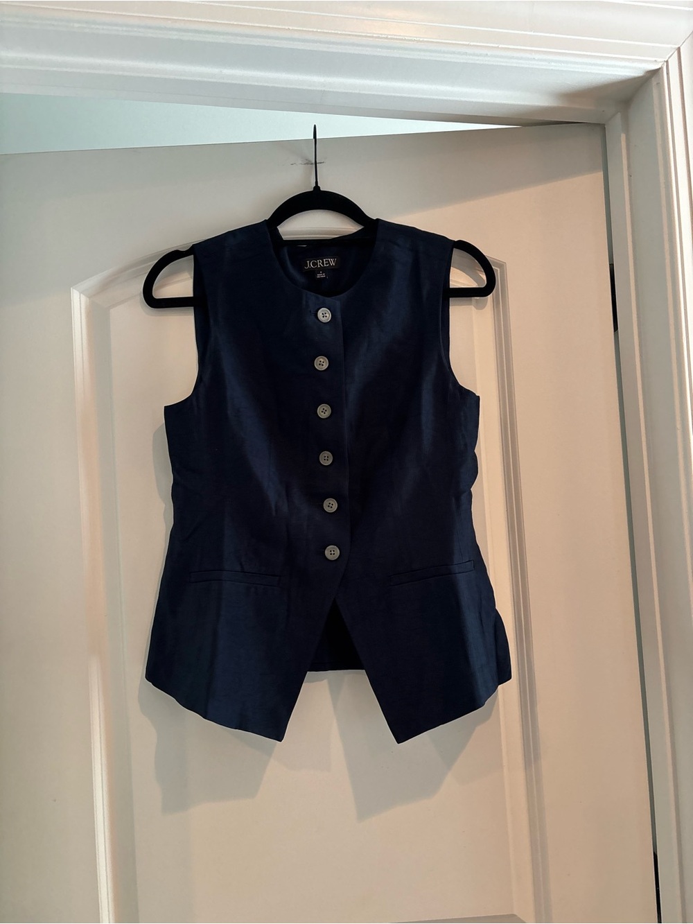 J. Crew Navy Sleeveless Button Vest
